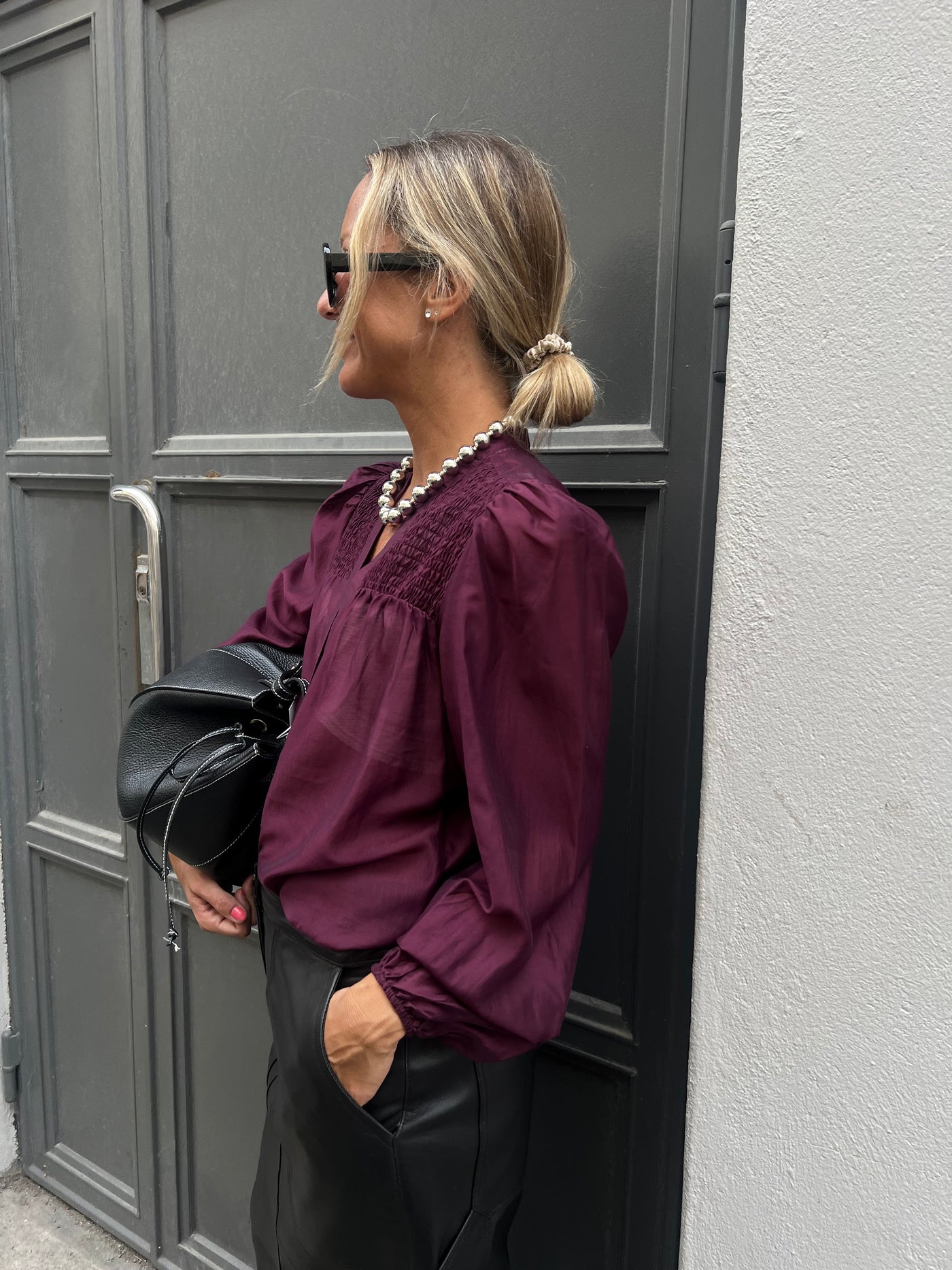 TaffyCC Smock V-Shirt Vinrött