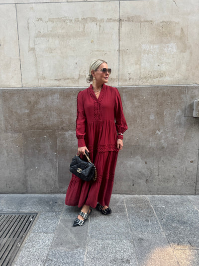 Lace Long Dress Bordeaux - R1596
