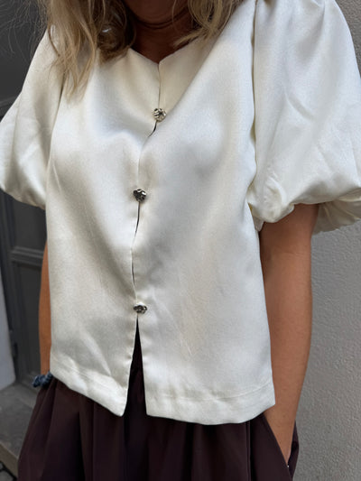 Aisa Dull Satin Blouse ivory