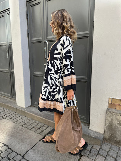 CINDY DRESS black/ camel