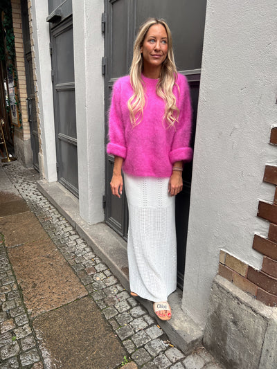 Roro Mohair rund hals lång ärm cerise - 22348