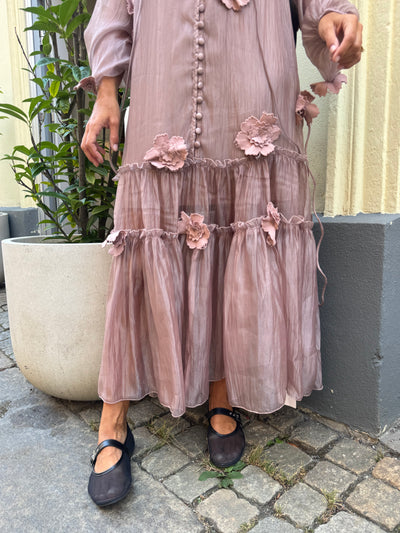 BOHO DRESS FLOWER OLD PINK