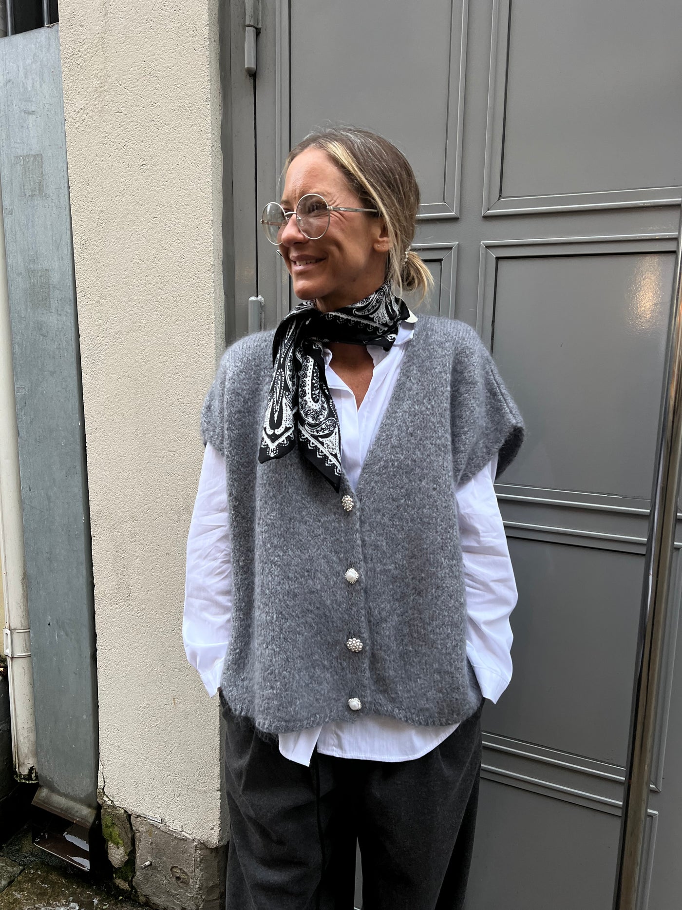 Roro Diamant väst grå