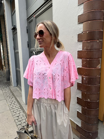 Sandro blouse   Pink lace