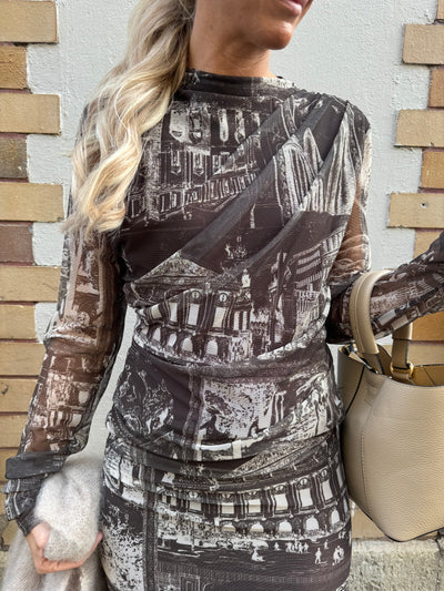 Mesh Paris topp Brown
