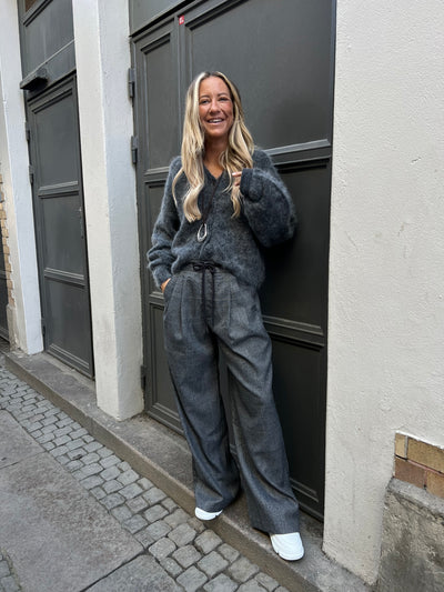 MICHELLE CHECK TAILOR TIE PANTS