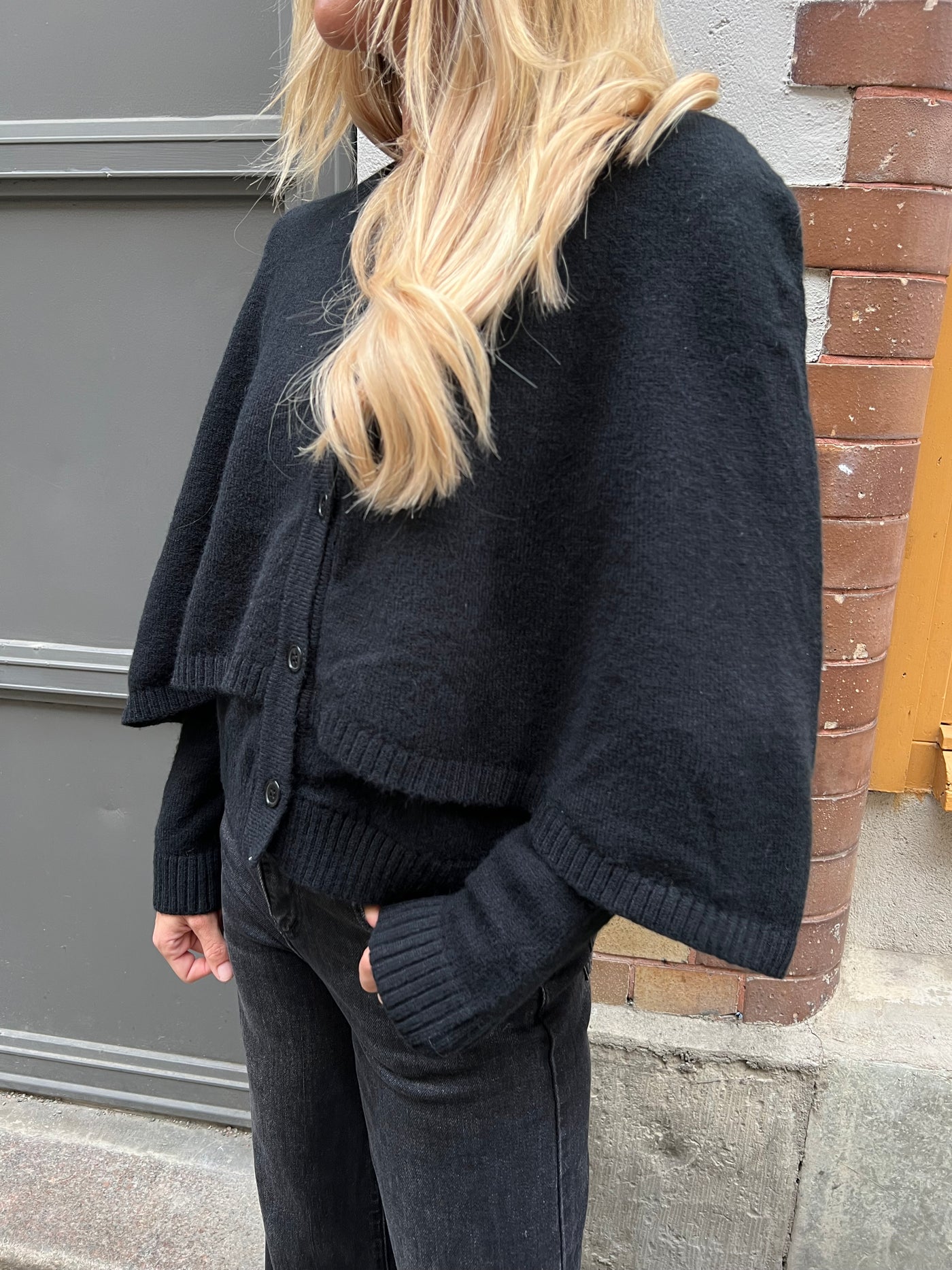 Poncho kofta svart 8539