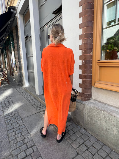 Frotté dress orange