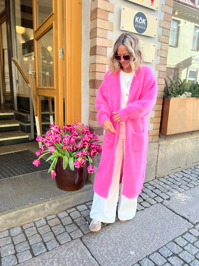 Roro mohair kofta Lång Cerise - 22313