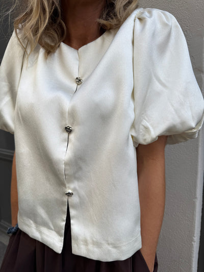 Aisa Dull Satin Blouse ivory