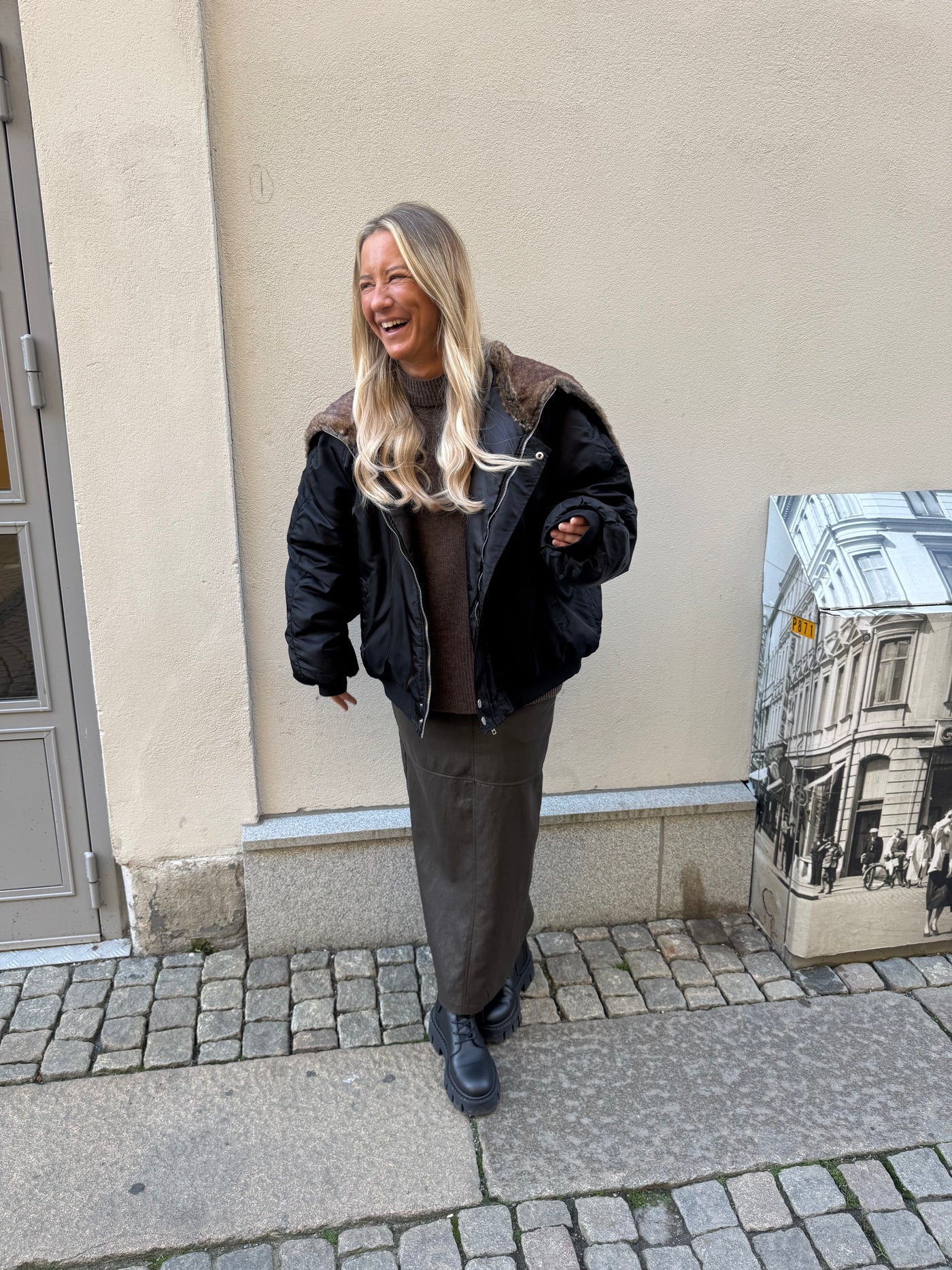Bomber fur jacket
