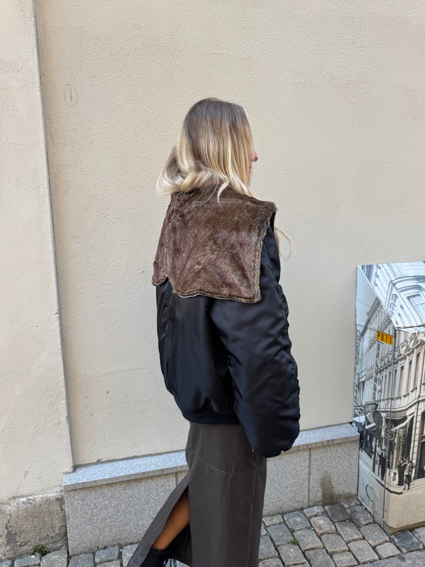 Bomber fur jacket