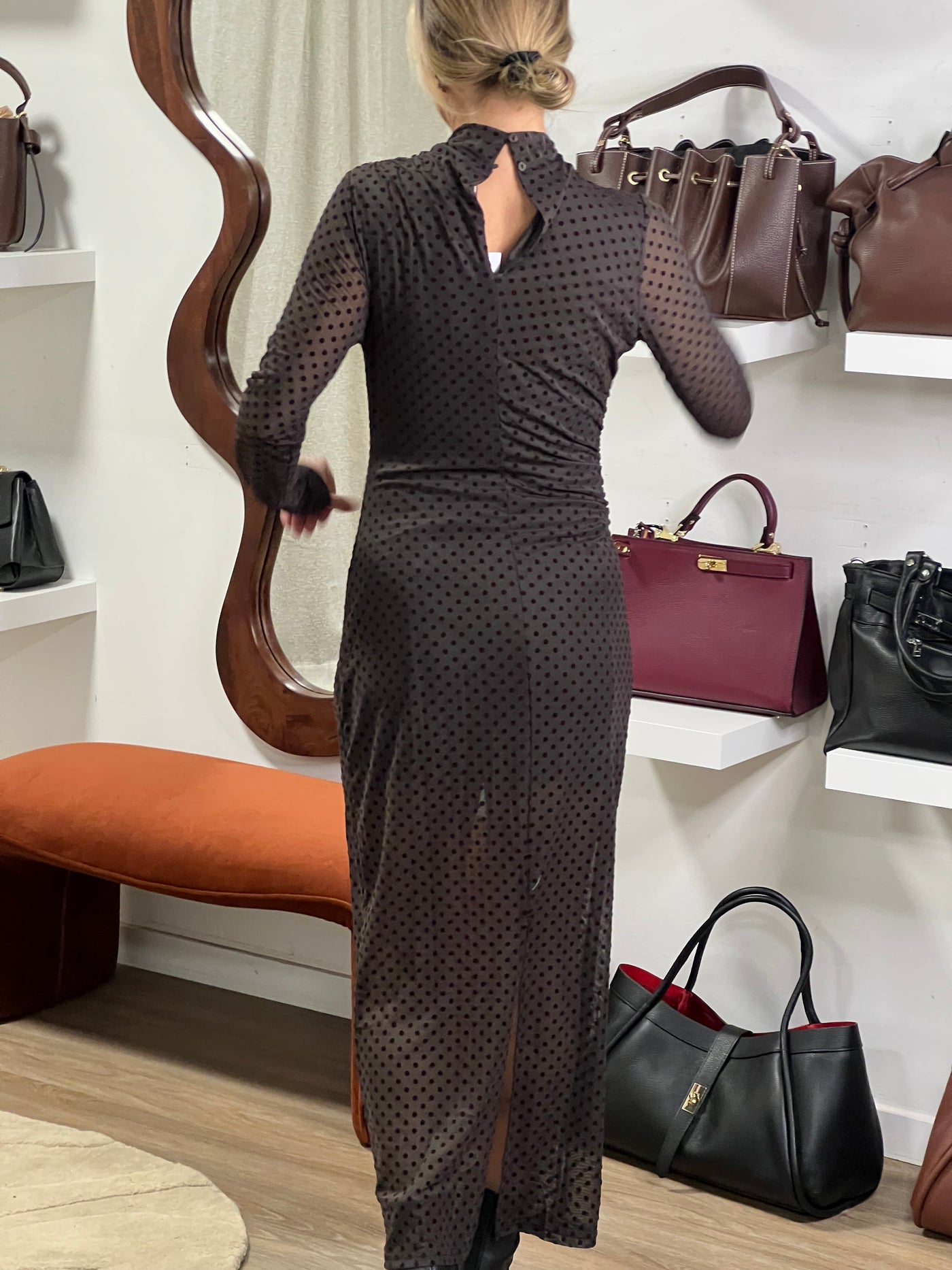 Dott dress brown 5961