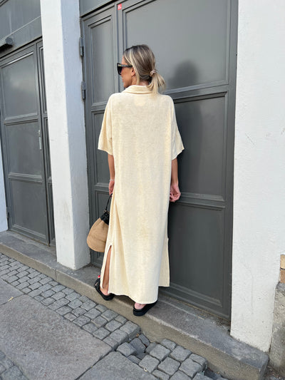 Frotté dress ljusbeige