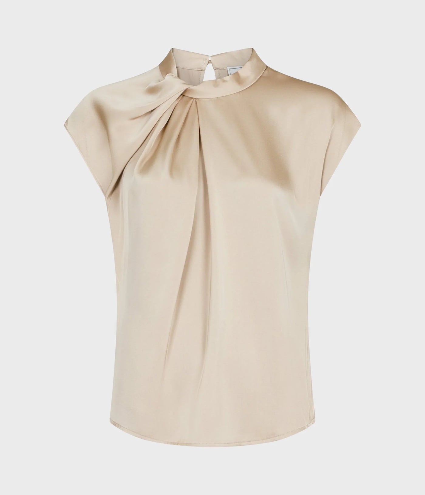 Fleur Drapy Satin Blouse sand