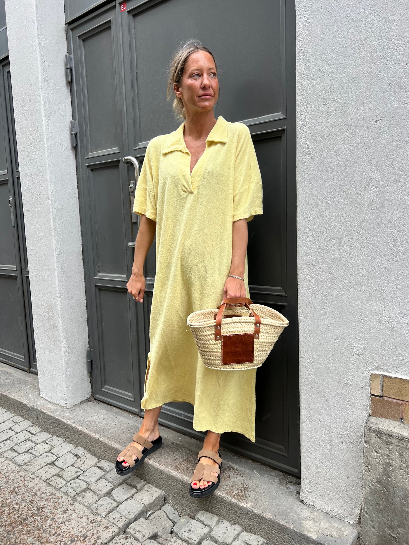 Frotté dress yellow