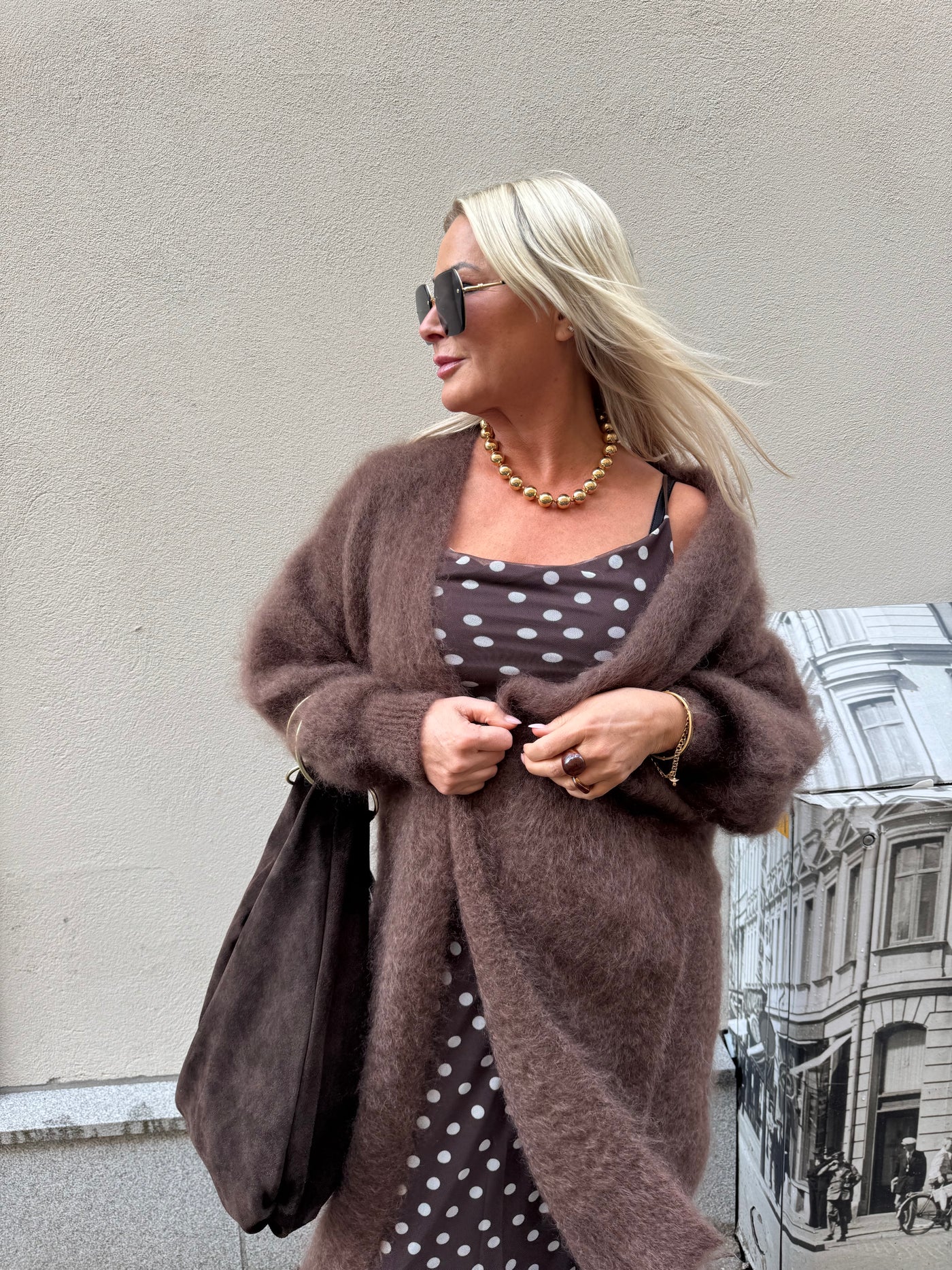 Dott dress brown