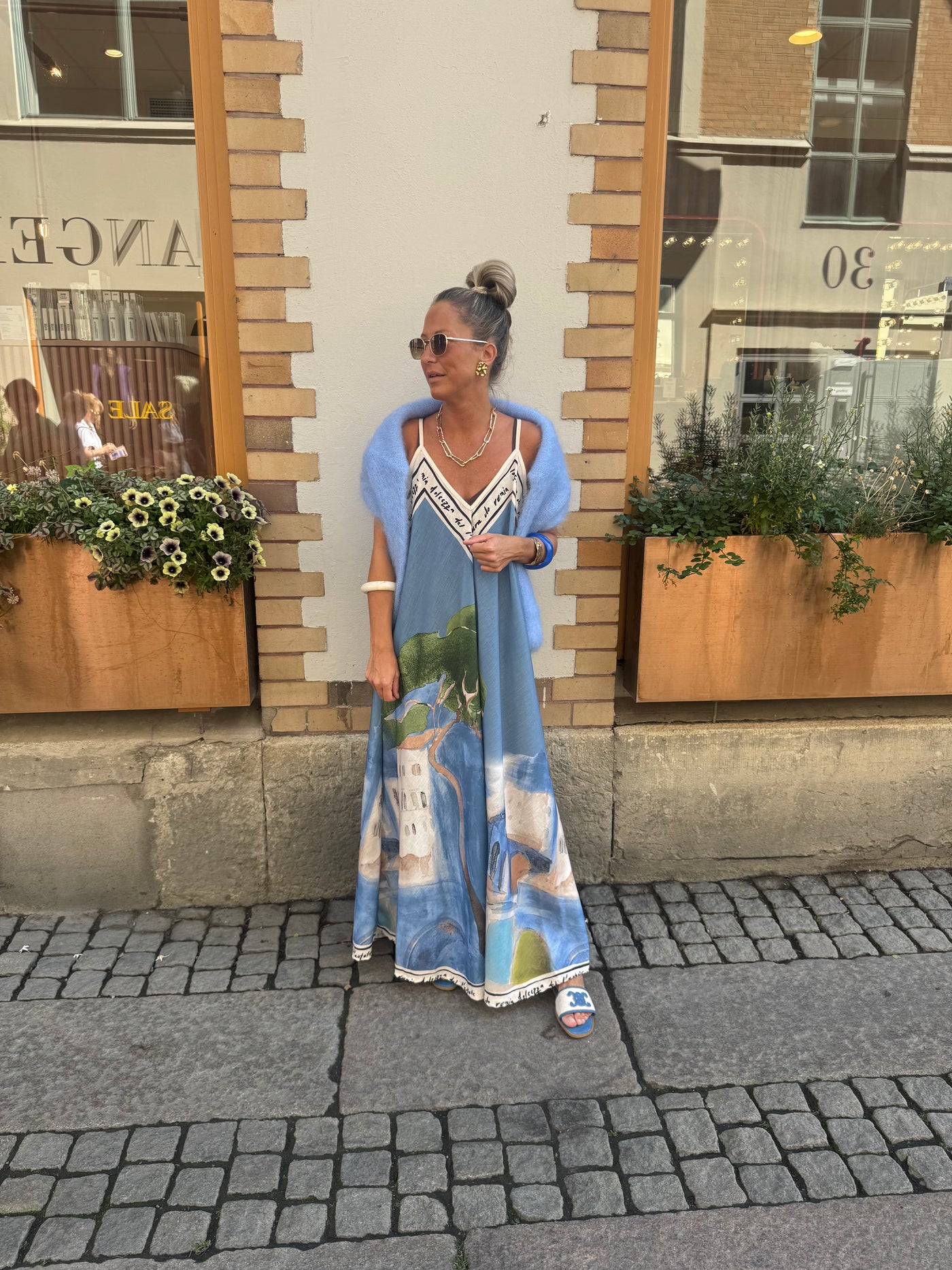 FRANCES STRAP DRESS BLUE