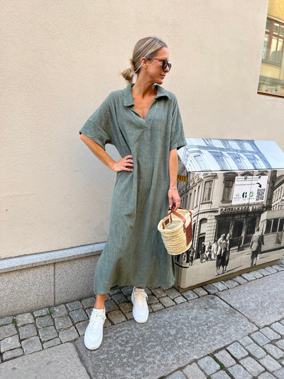 Frotté dress green