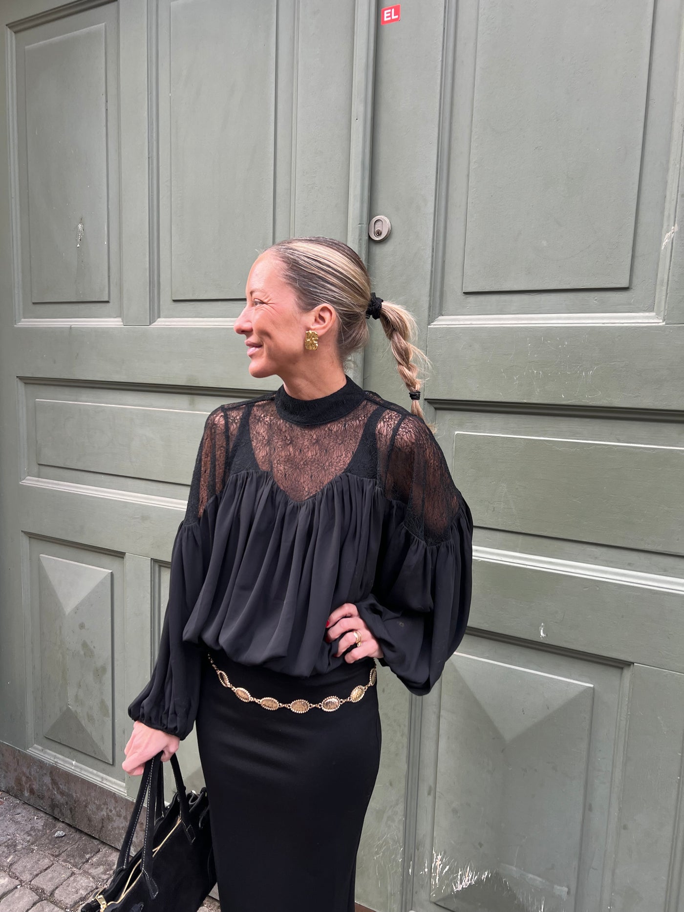 Co’Couture Mingo Mix Lace Blouse – Black