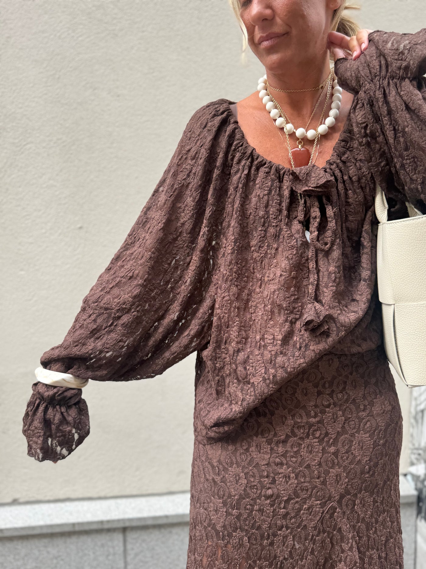 Romaric lace Blouse Brown