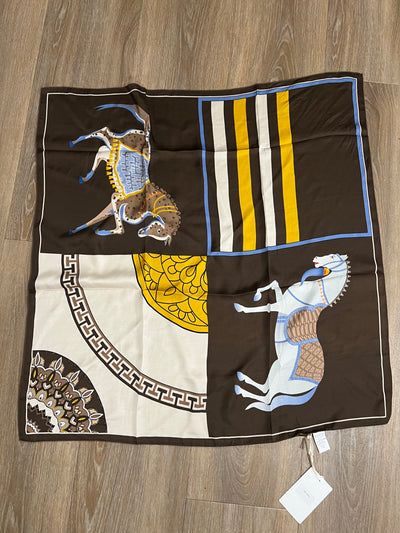 Horse scarf brown