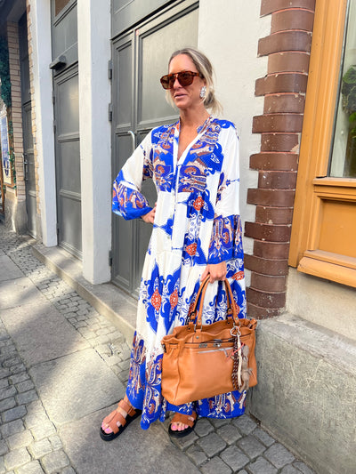 Hanna dress cobolt/offwhite