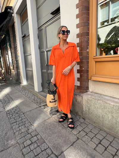 Frotté dress orange