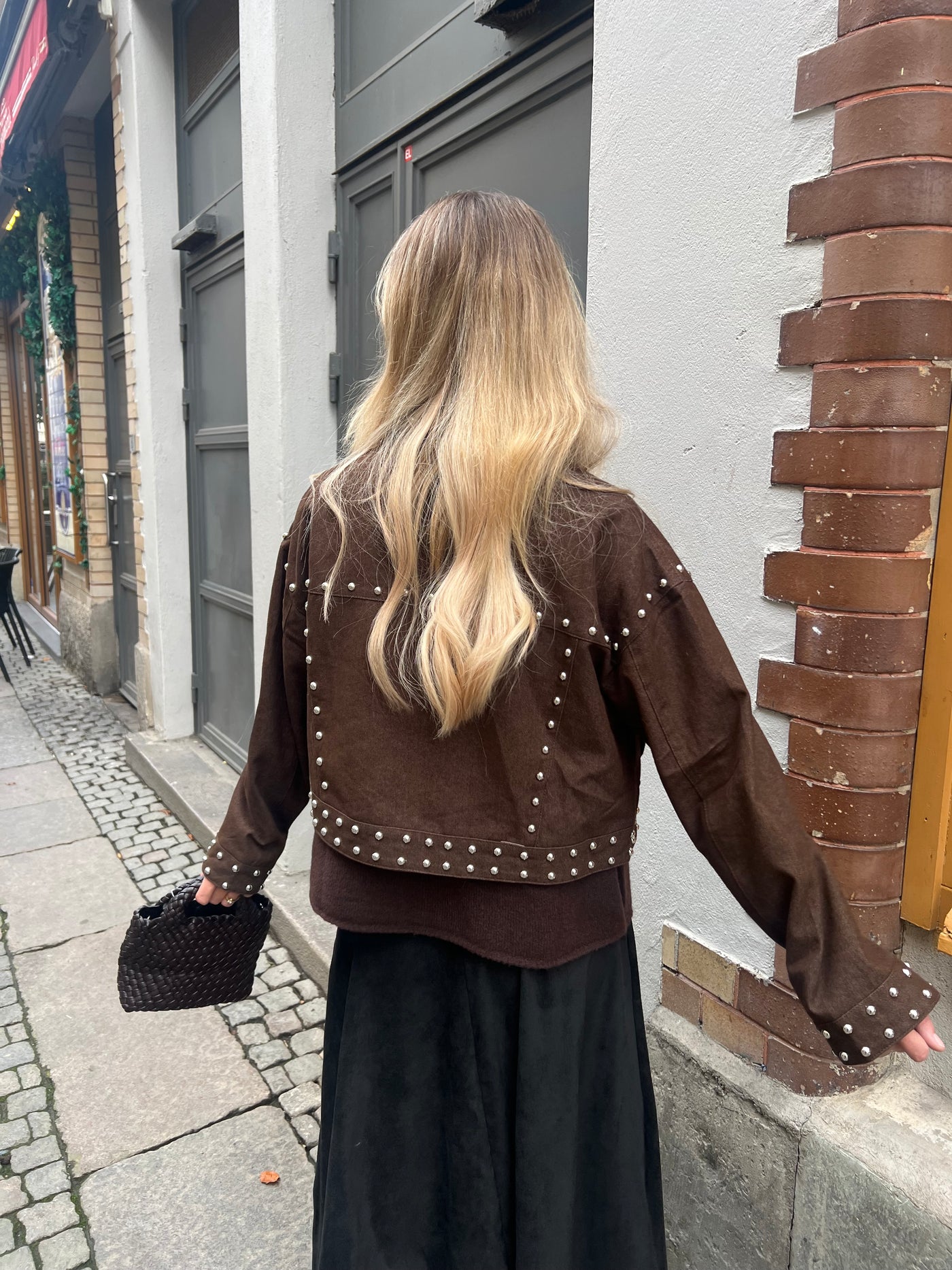 Denim jacket short  brown 8361