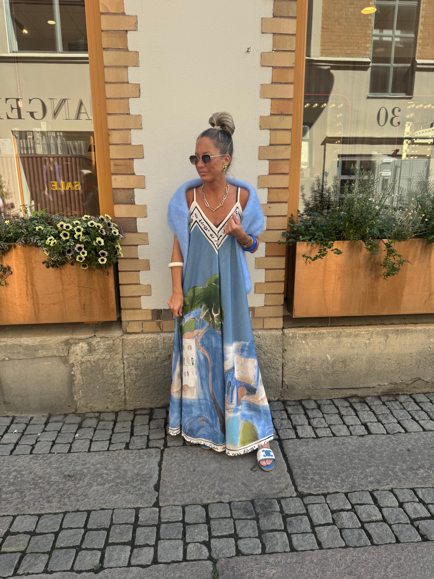 FRANCES STRAP DRESS BLUE