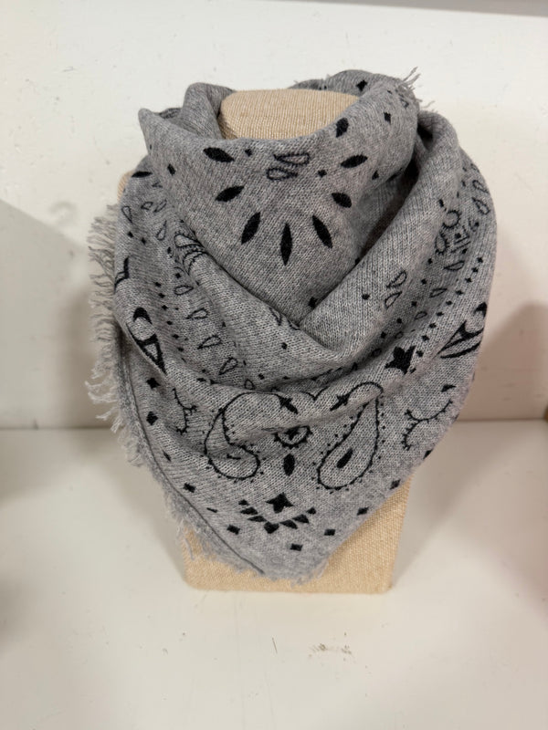 Paris scarf 100% Kashmir grå
