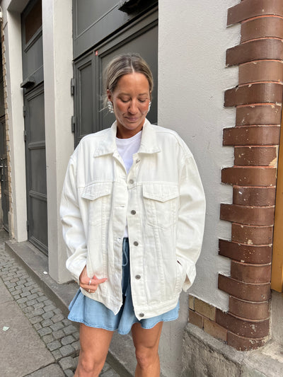Jeansjacka ny over size vit