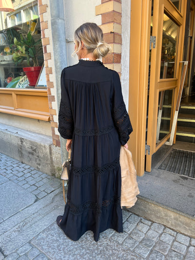 Lace Long Dress Black - R1595