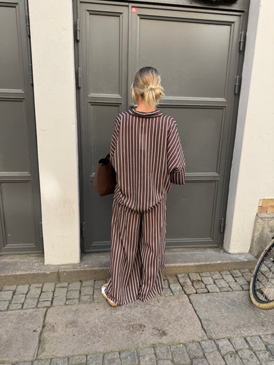 OVERISIZE STRIPE SET BROWN
