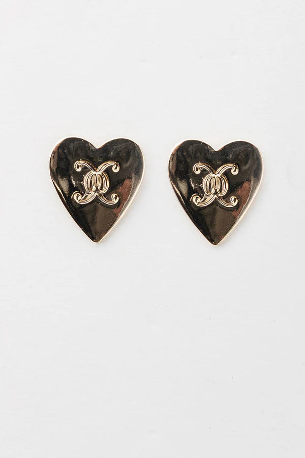 HEART LOGO BOLD STUD GOLD