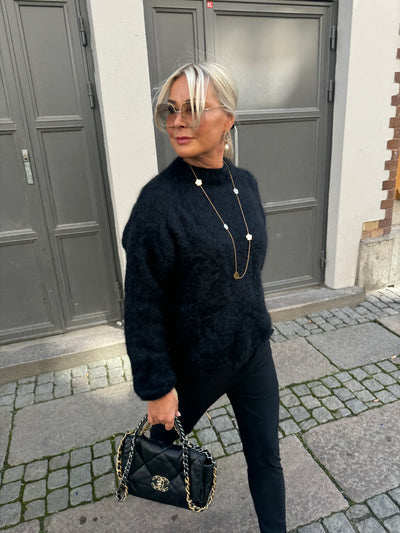 Roro Mohair Rundhals svart - 22348