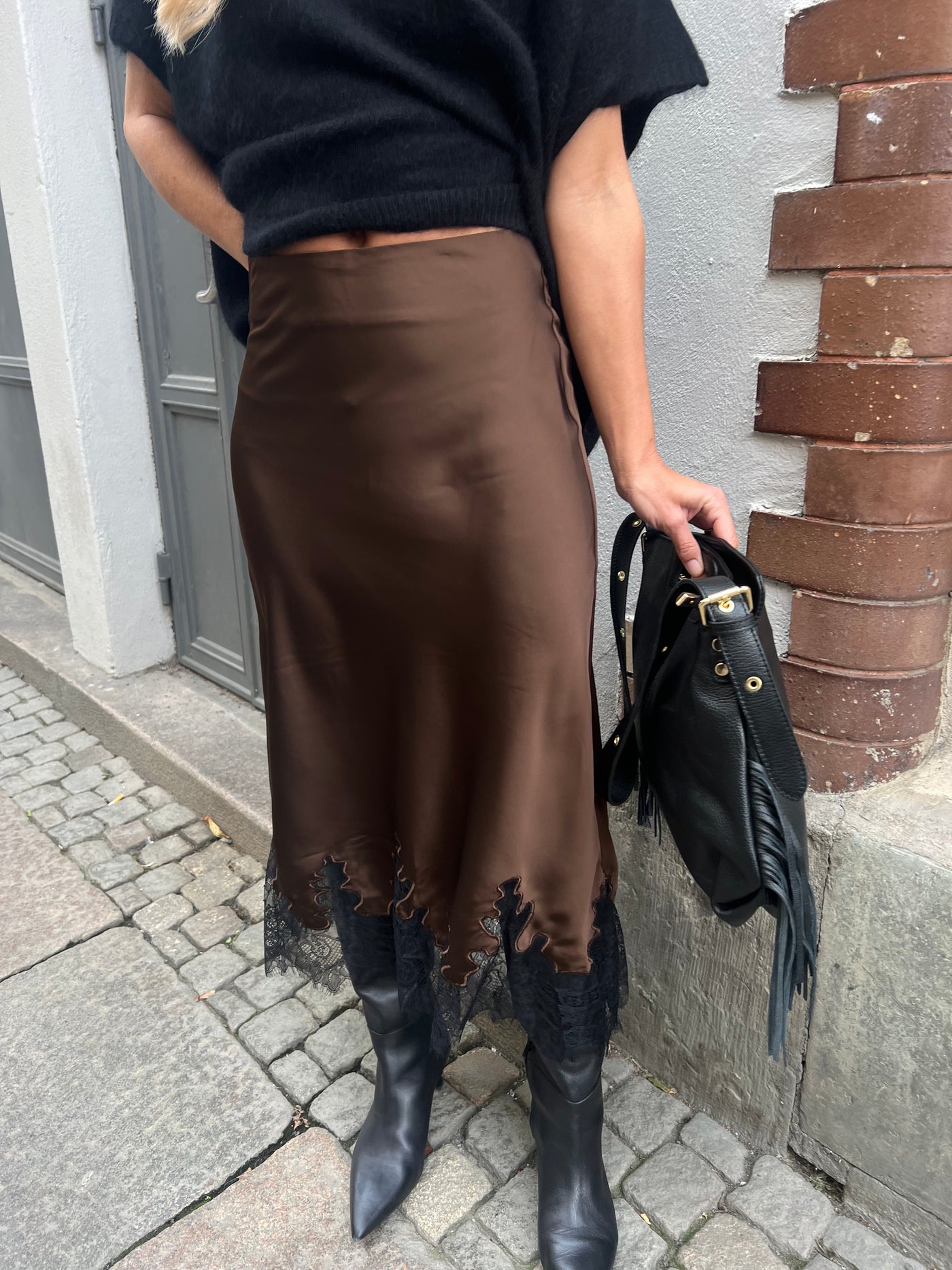 MALICKA SKIRT BROWN LACE