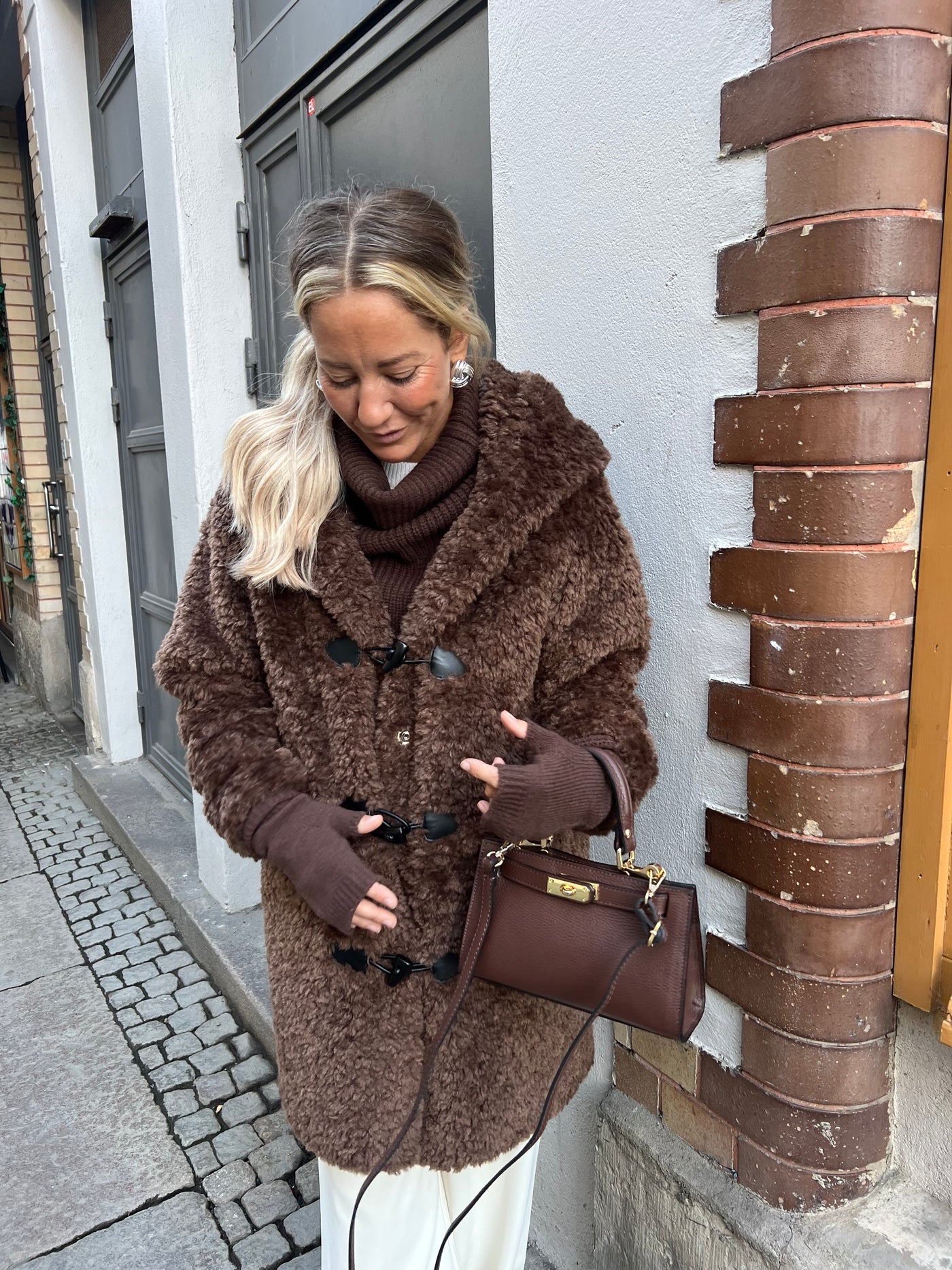 NALA  LONG DUFFEL LUVA BROWN 5157