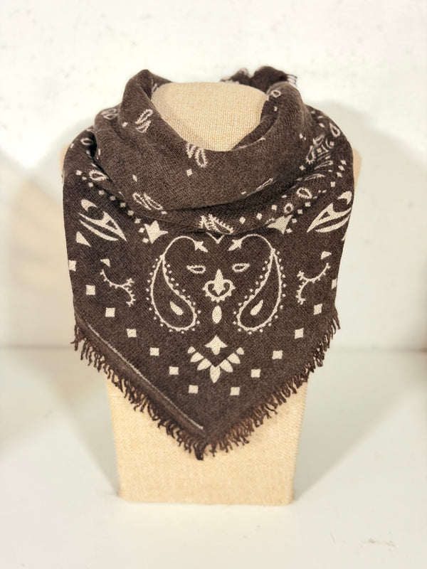 Paris scarf 100% Kashmir brun