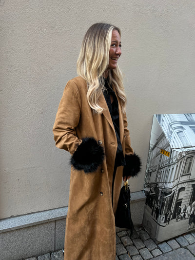 Coco lång mocka kappa i PU