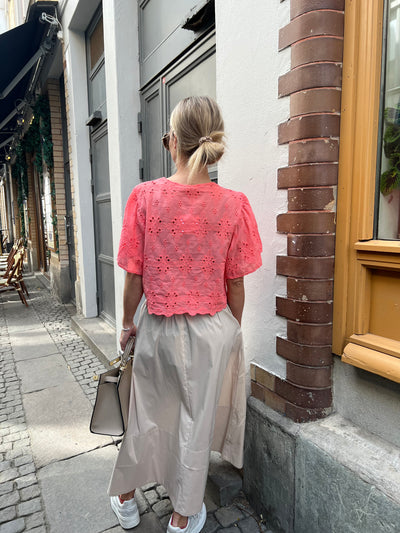 Sandro blouse coral lace