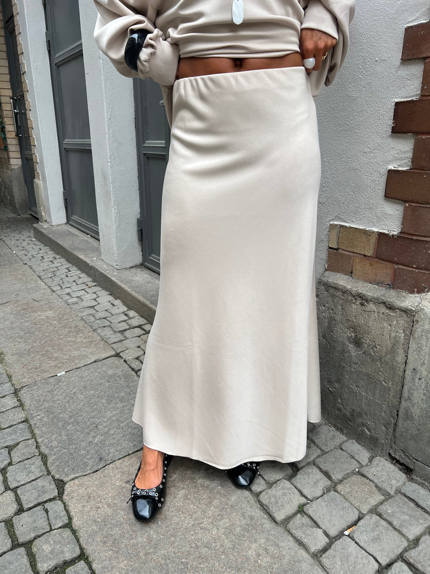 Karolina jersey skirt Cream