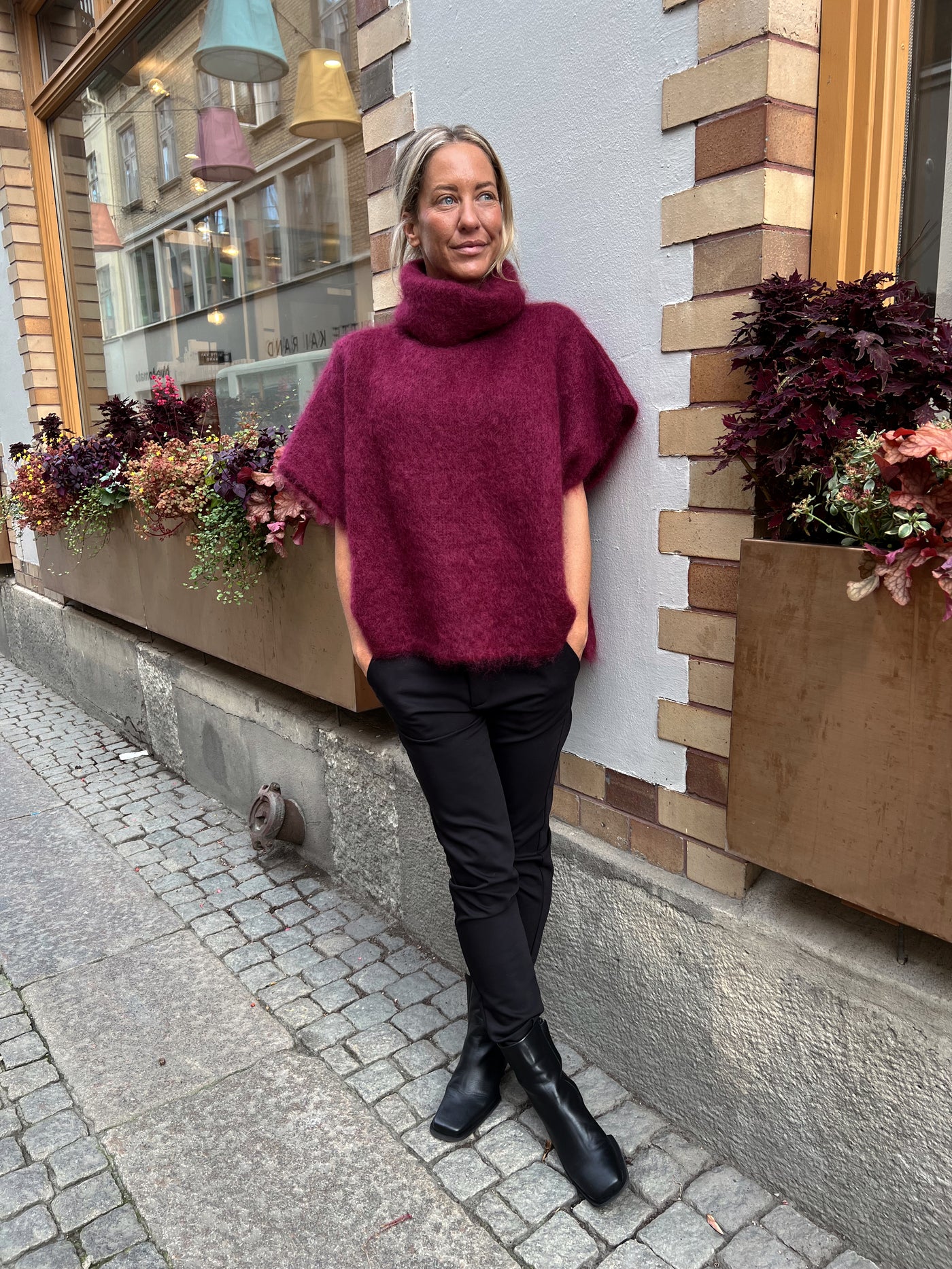 Roro Mohair wine polo - 22131