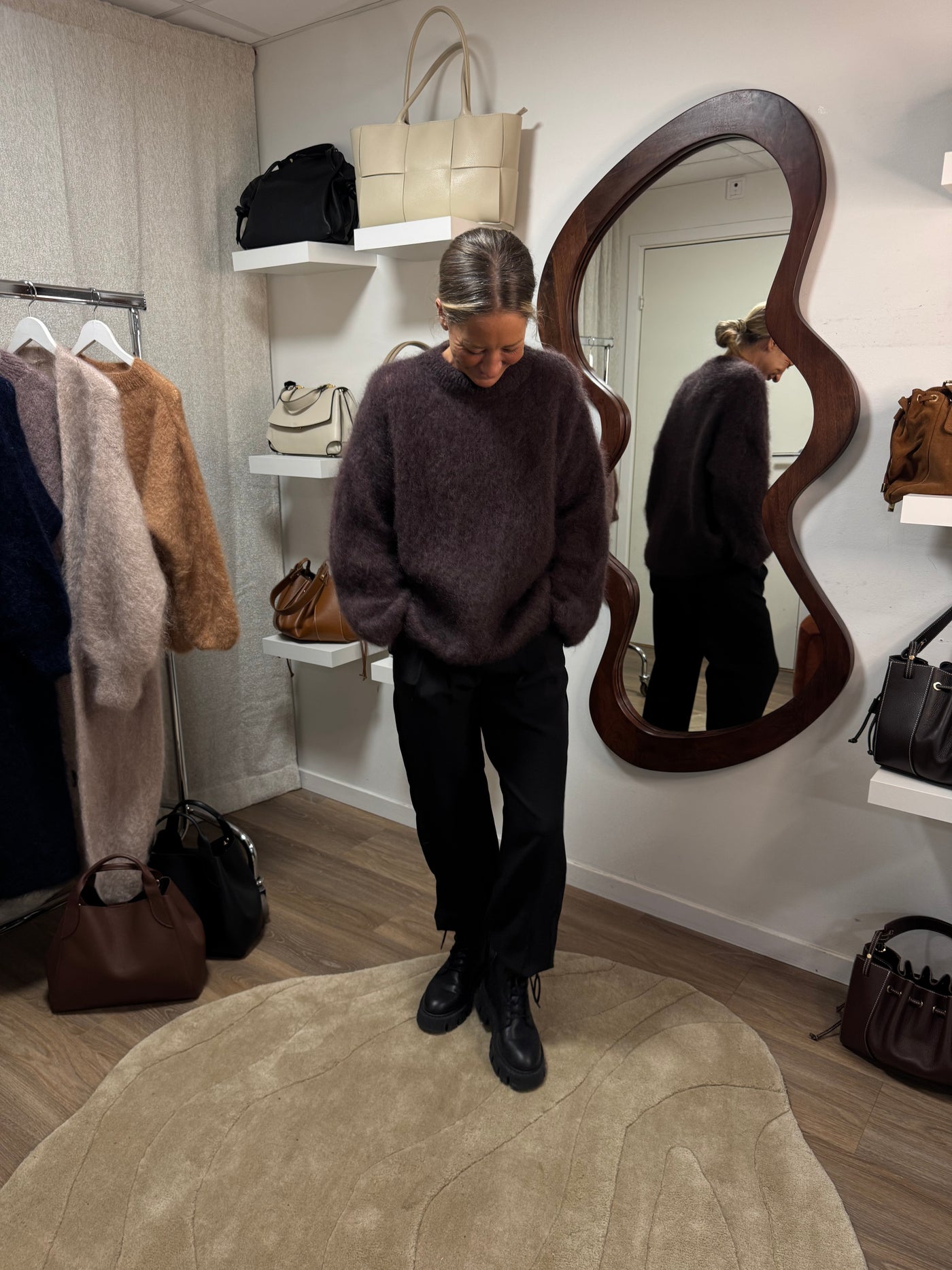 Roro Mohair NEW Brown Rundhals - 22348