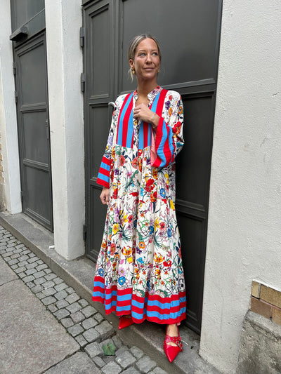 NAOMY DRESS RÖD/BLÅ