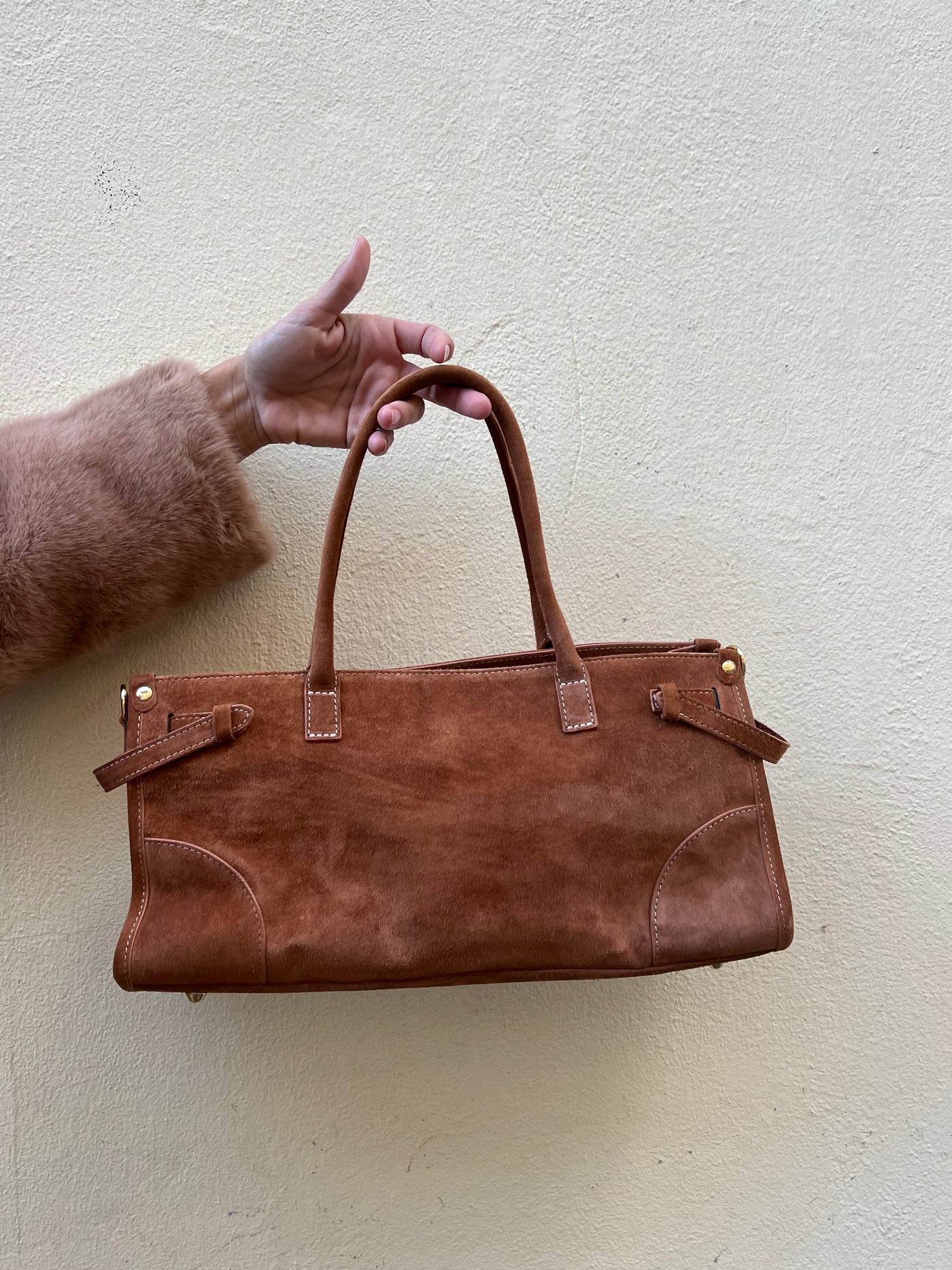 Suede bag Camel