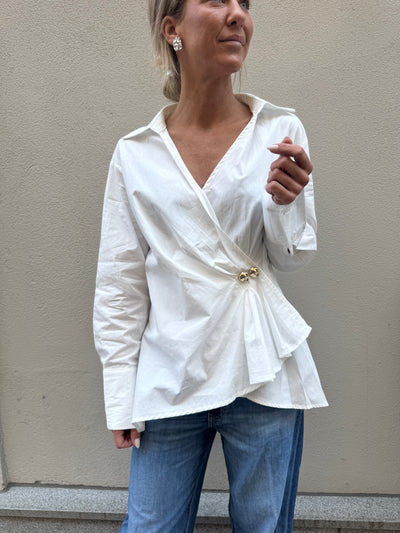 Gold Bottom Shirt White