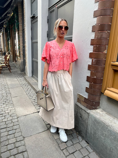 Sandro blouse coral lace