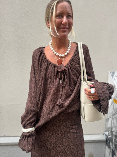 Romaric lace Blouse Brown