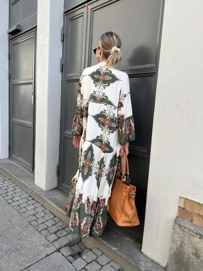 Hanna dress grön/beige/brun